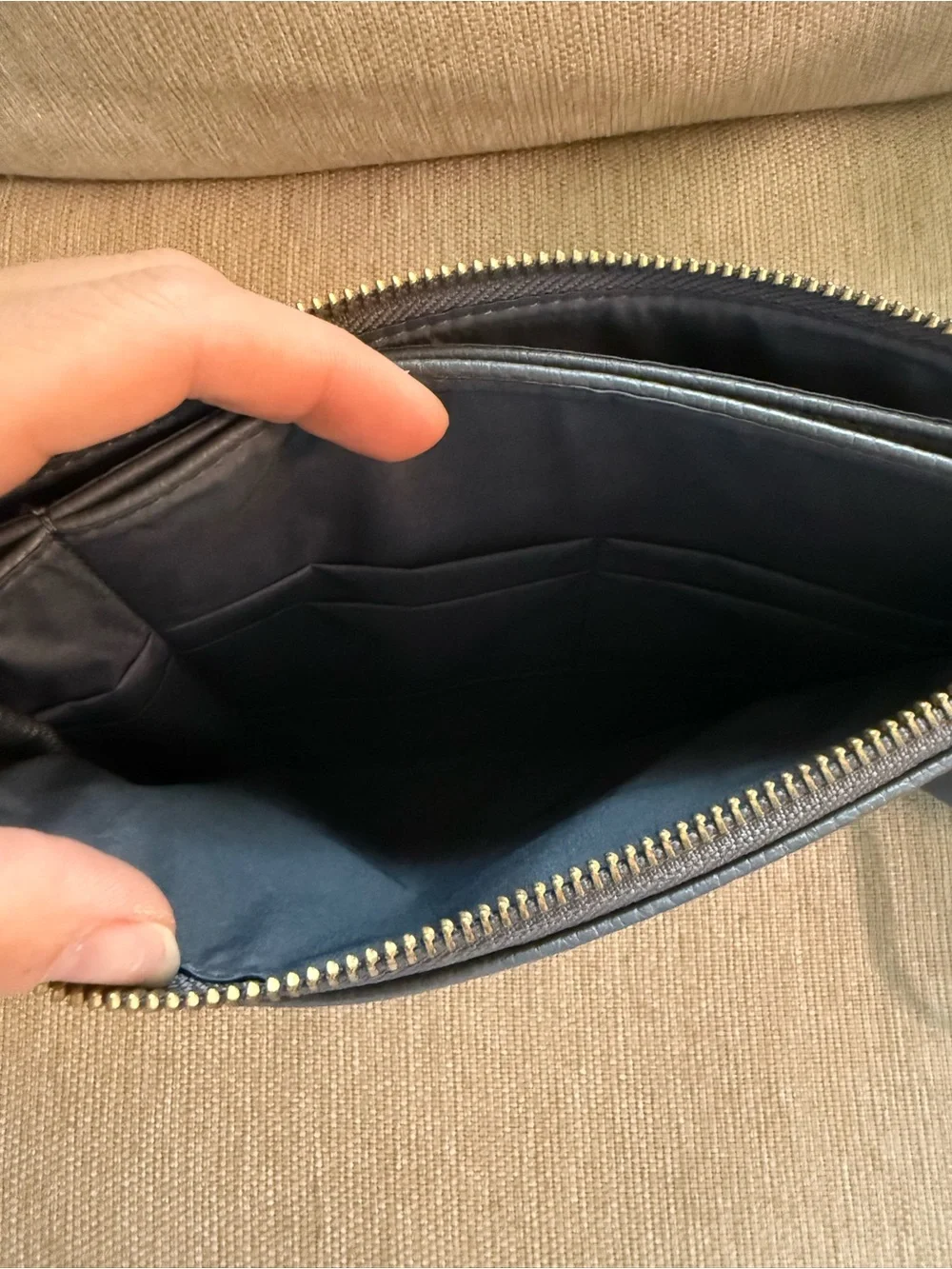 Freshly Picked Black Pebbled Leather Wristlet Clutch with Tassel